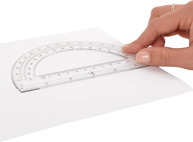 Westcott 6-Inch Clear Plastic 180 Degree Protractor for Accurate Angle Measurement - Image 3