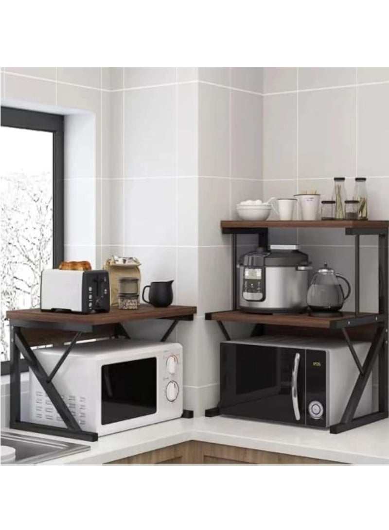Arabest Microwave Stand Oven Storage Rack,Kitchen shelving,3-Tier,Microwave Shelf Kitchen Organizer Shelf, Wood Kitchen Counter Spice Rack Desktop for Kitchen (3-Tier) - Image 5