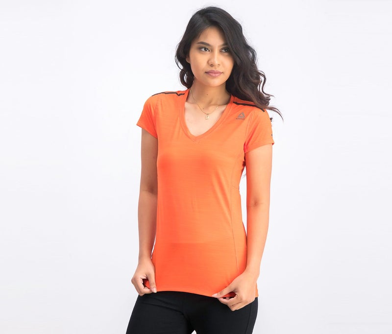 Reebok Women Active Chill Tee, Orange - Image 1