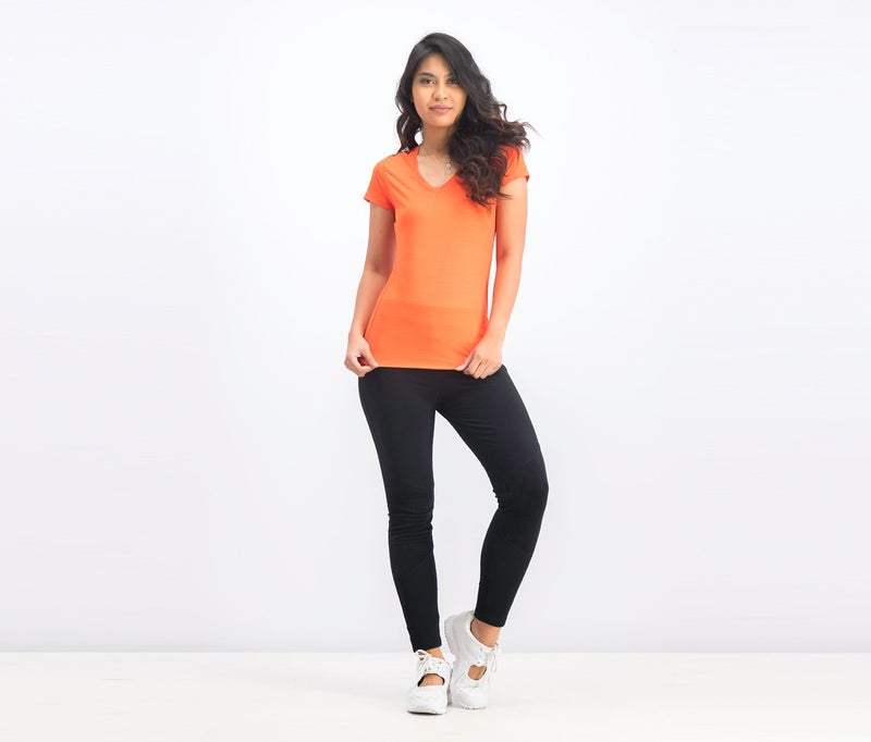 Reebok Women Active Chill Tee, Orange - Image 4