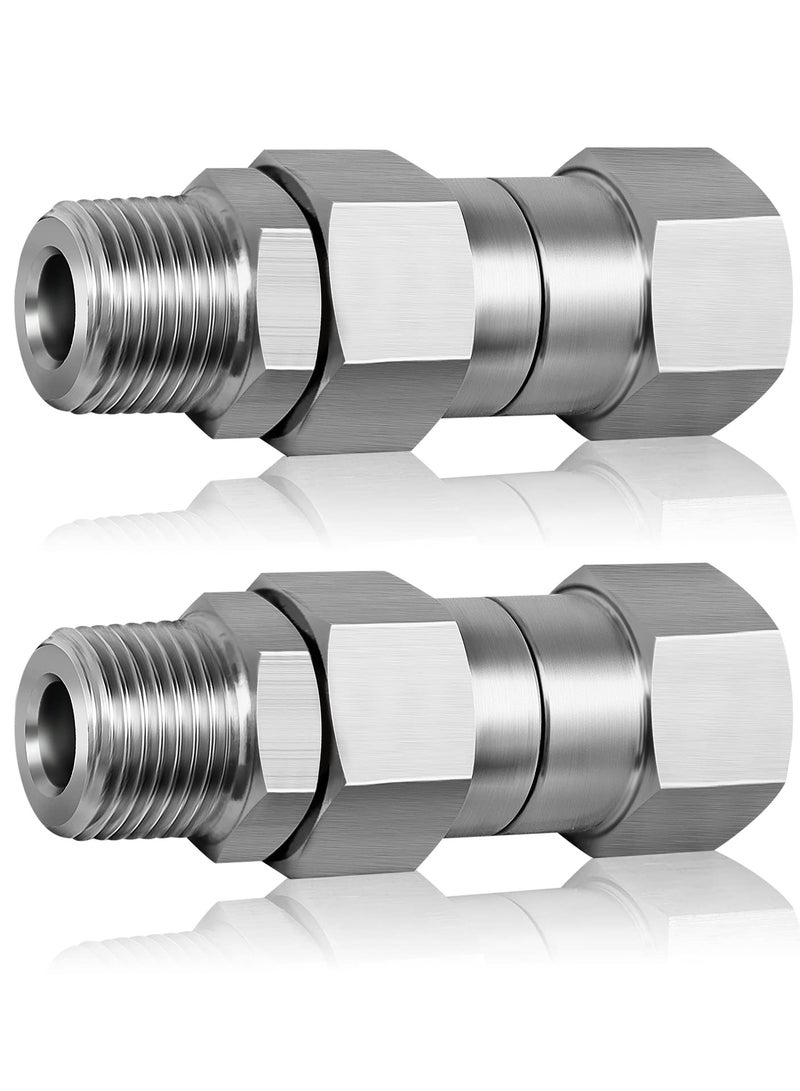 Generic SYOSI 3/8 NPT Pressure Washer Swivel Fitting, Anti Twist 3/8 Male to Female Stainless Steel Connector Joint, 360 Degree Kink Free Swivel Fitting For Pressure Washer Gun, Hose(Male to Female 2Pcs)  - Image 1