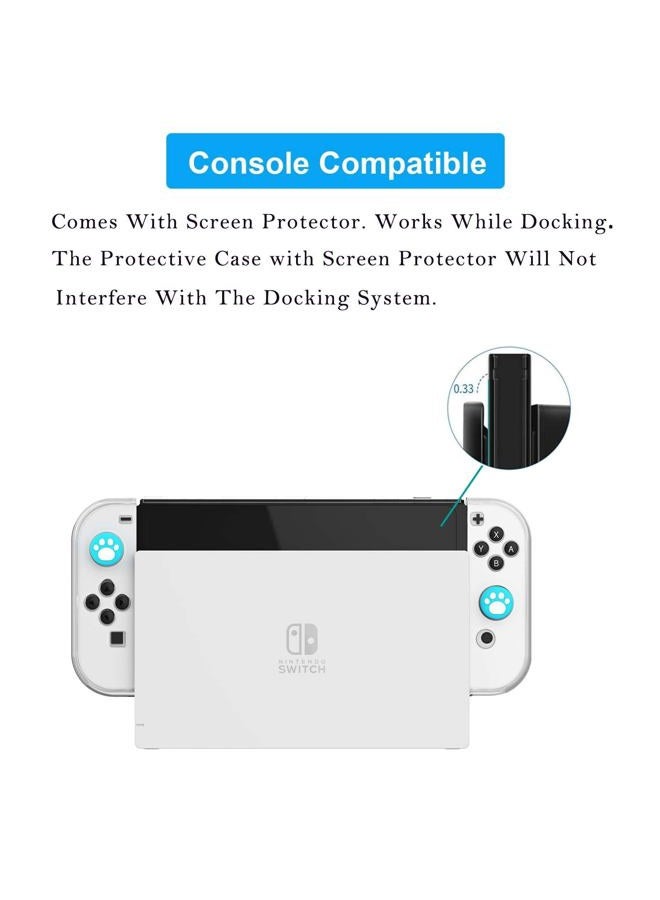 COMCOOL Dockable Case for Nintendo Switch OLED - [9 FT Military Grade Drop Protection] [with Tempered Glass Screen Protector] Crystal Protective Cover for Nintendo Switch OLED - Clear - Image 3