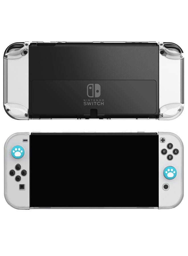 COMCOOL Dockable Case for Nintendo Switch OLED - [9 FT Military Grade Drop Protection] [with Tempered Glass Screen Protector] Crystal Protective Cover for Nintendo Switch OLED - Clear - Image 5