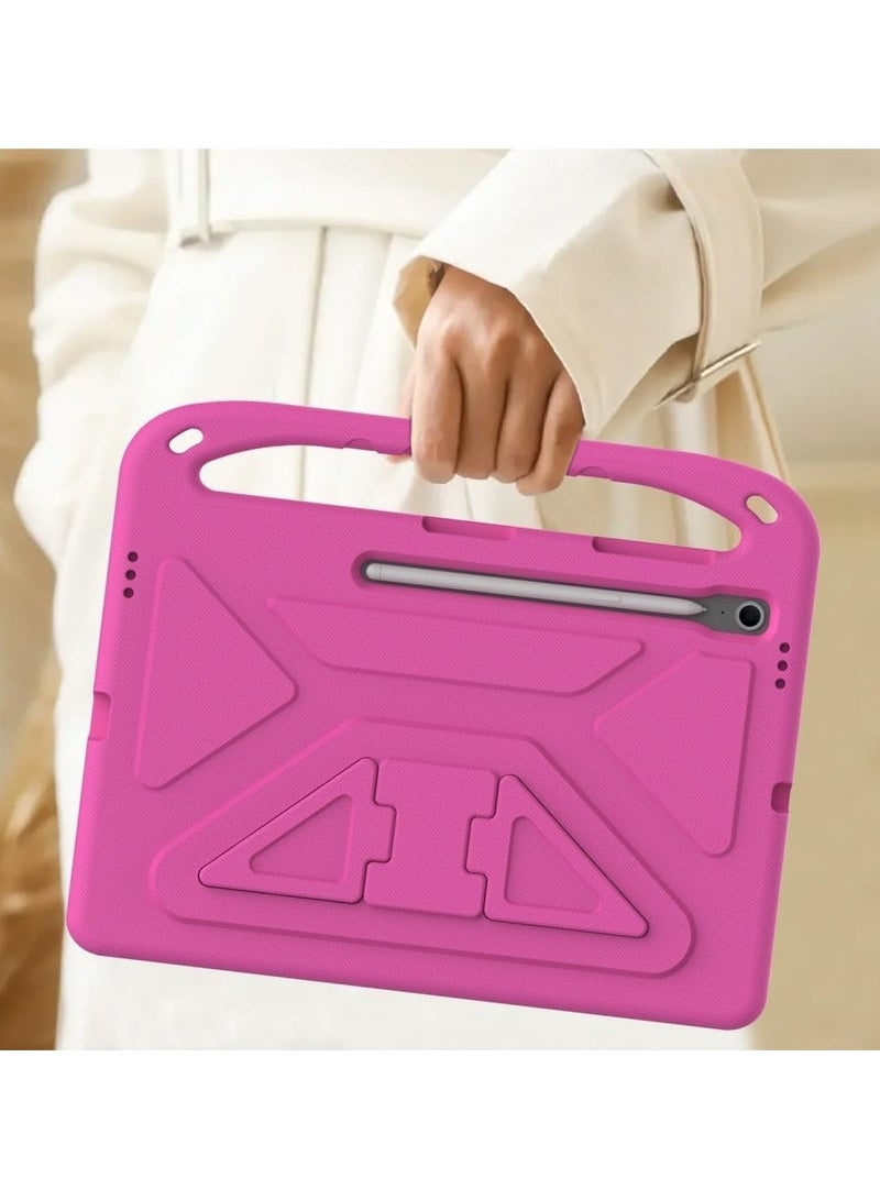 VKL Kids Case for Samsung Galaxy Tab S10 FE Plus 13.1 inch 2025 Tablet [Kids Friendly] Durable Lightweight EVA Shockproof Portable Handle Stand Cover with Shoulder Strap (Rose Red) - Image 4
