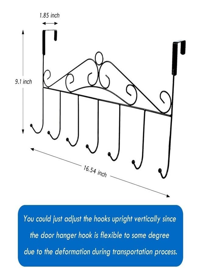 EasyGoods® Metal Over the Door Hanger with 7 Hooks | Heavy-Duty Door Hanging Rack Organizer for Clothes, Towels, Caps, Bags & Accessories | No-Drill Steel Door Hook for Bedroom, Bathroom & Home - Image 2