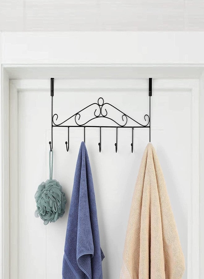 EasyGoods® Metal Over the Door Hanger with 7 Hooks | Heavy-Duty Door Hanging Rack Organizer for Clothes, Towels, Caps, Bags & Accessories | No-Drill Steel Door Hook for Bedroom, Bathroom & Home - Image 4