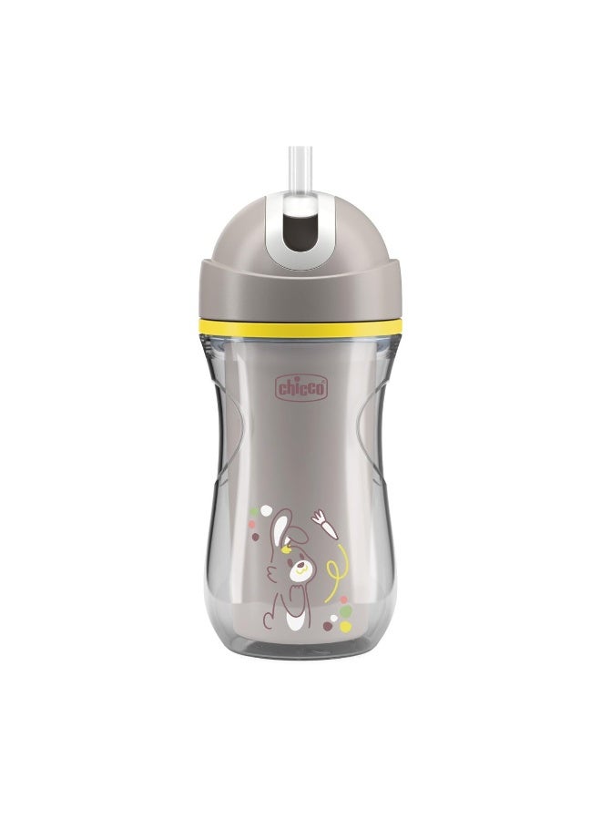 Chicco Sport Sipper Straw Cup for Kids, 266ml | Insulated bottle with Flexible Straw| Light weight | Grey | 14 months to 2 years - Image 2