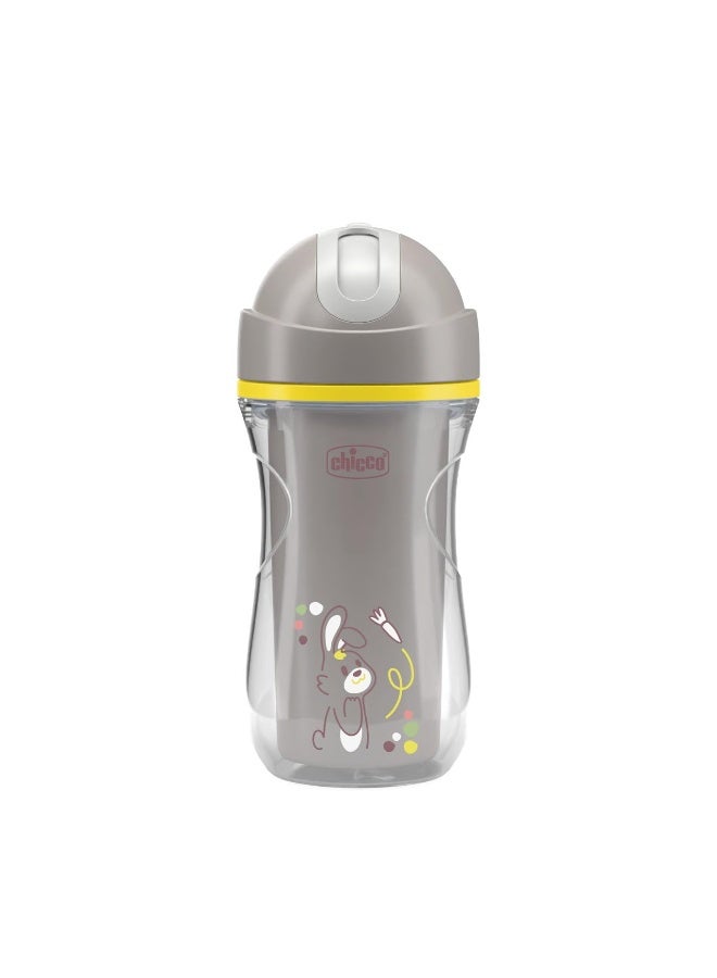 Chicco Sport Sipper Straw Cup for Kids, 266ml | Insulated bottle with Flexible Straw| Light weight | Grey | 14 months to 2 years - Image 1