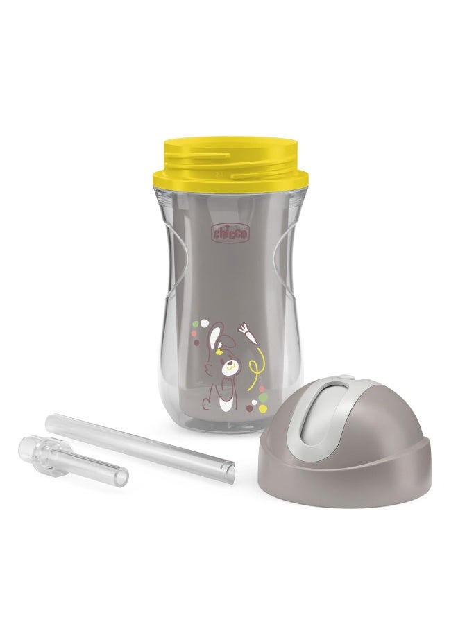 Chicco Sport Sipper Straw Cup for Kids, 266ml | Insulated bottle with Flexible Straw| Light weight | Grey | 14 months to 2 years - Image 3