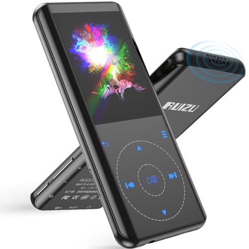 RUIZU مشغل MP3 RUIZU سعة 64 جيجابايت مع بلوتوث 5.3، مكبر صوت، شاشة 2.4 بوصة، مشغل موسيقى محمول للرياضة والجري، راديو FM، مسجل صوت، تشغيل فيديو وصوت رقمي عشوائي، يدعم بطاقة micro SD سعة 128 جيجابايت - Image 1