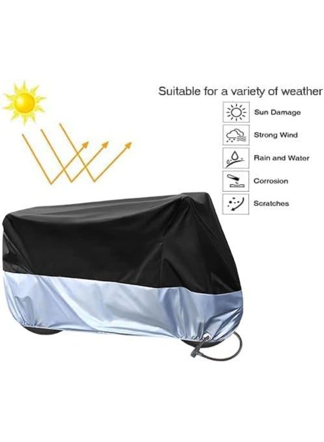 Waterproof Black Motorcycle Cover, One Layer Motorcycle Cover Oxford 190T, Protection Against Dust, UV, Debris, Rain, for Motorcycles - Image 2