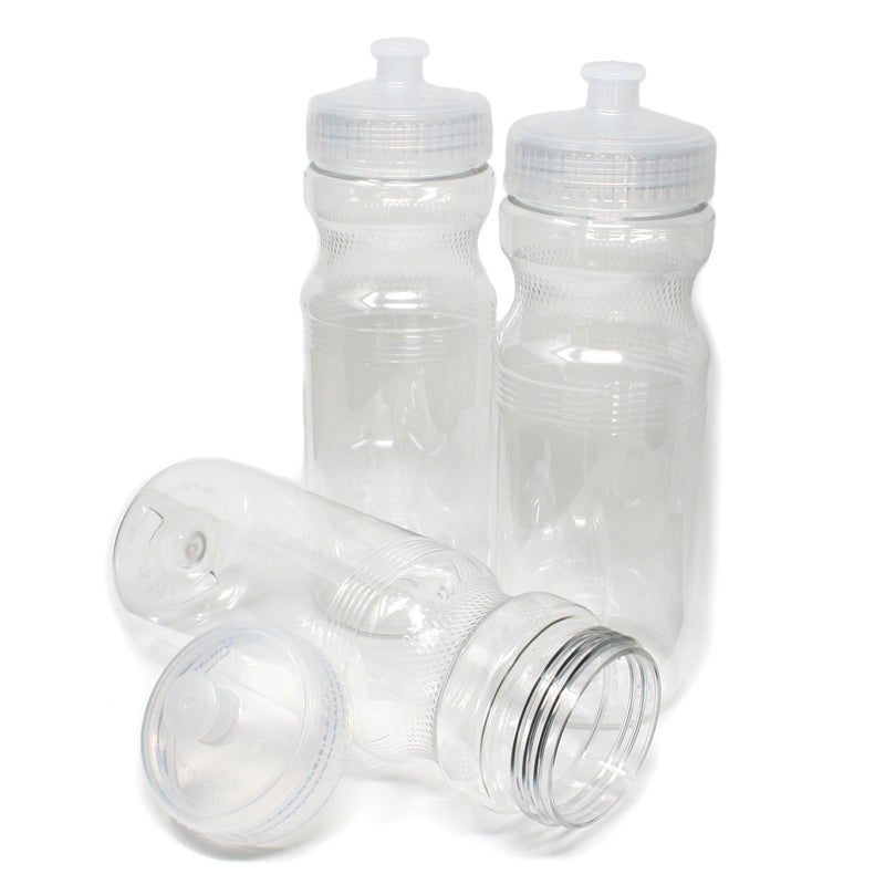 Rolling Sands BPA-Free 24 Ounce Clear Water Bottles, 3 Pack, Made in USA - Image 1