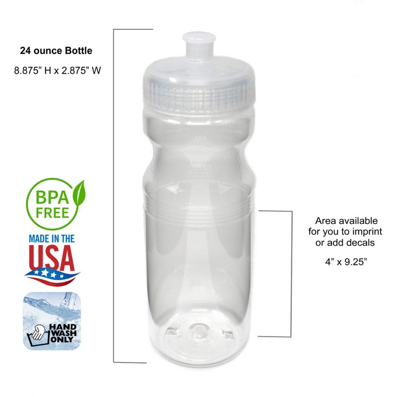Rolling Sands BPA-Free 24 Ounce Clear Water Bottles, 3 Pack, Made in USA - Image 2