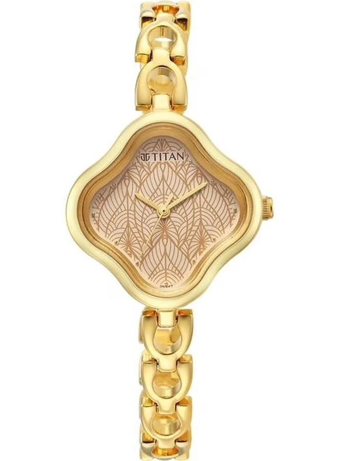 TITAN Women's Analog Display Watch With Gold Metal Strap - 2701YM01