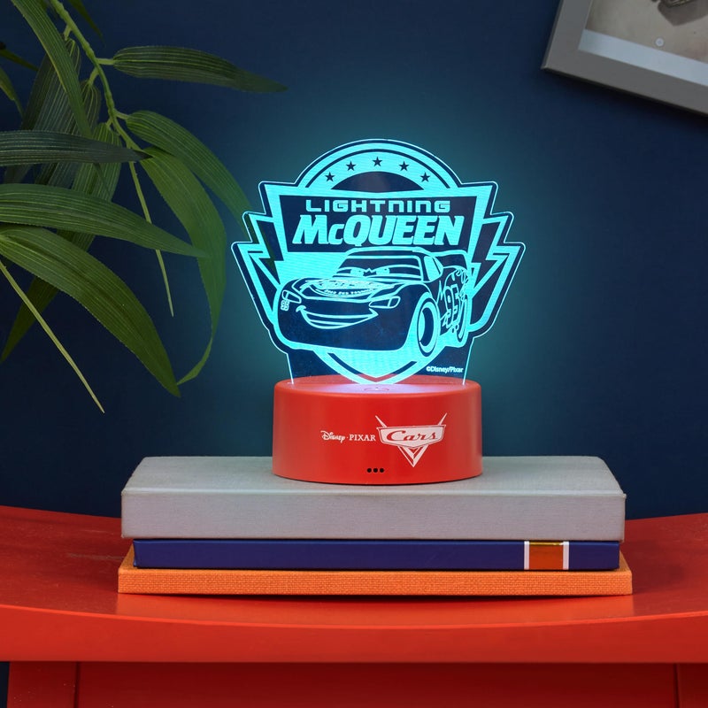 Get Trend Disney Cars Lightning McQueen LED Table Lamp, Desk Lamp, Remote Control Night Light 4 Light Modes, USB Battery Power, Gifts for Kids (Multi Cars) - Image 5
