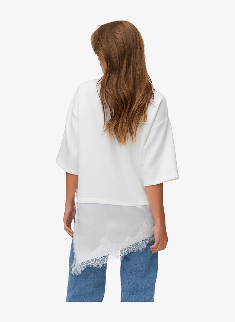 فيرو مودا Women's VMSOFIE Oversize Asymmetric Jersey Top