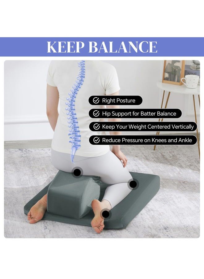 HOMBYS Adjustable Meditation Cushion Set, Thickened Foam Yoga Pillow for Floor Sitting with Hip & Knee Support, Ergonomic Wedge Floor Cushion for Meditation & Mindfulness - Image 5