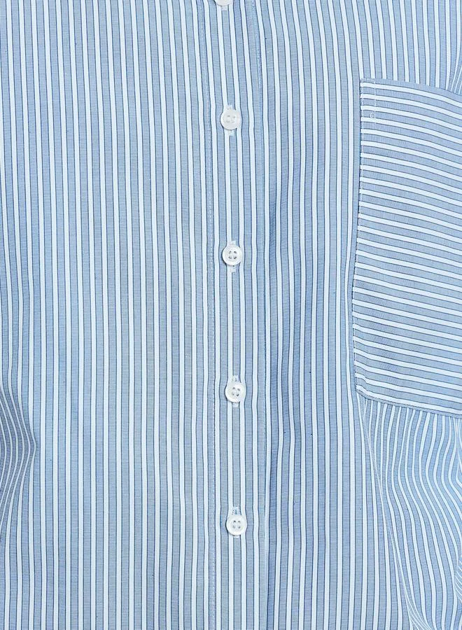 Styli  Blue Striped Long Sleeve Shirt for Women | Best Price UAE