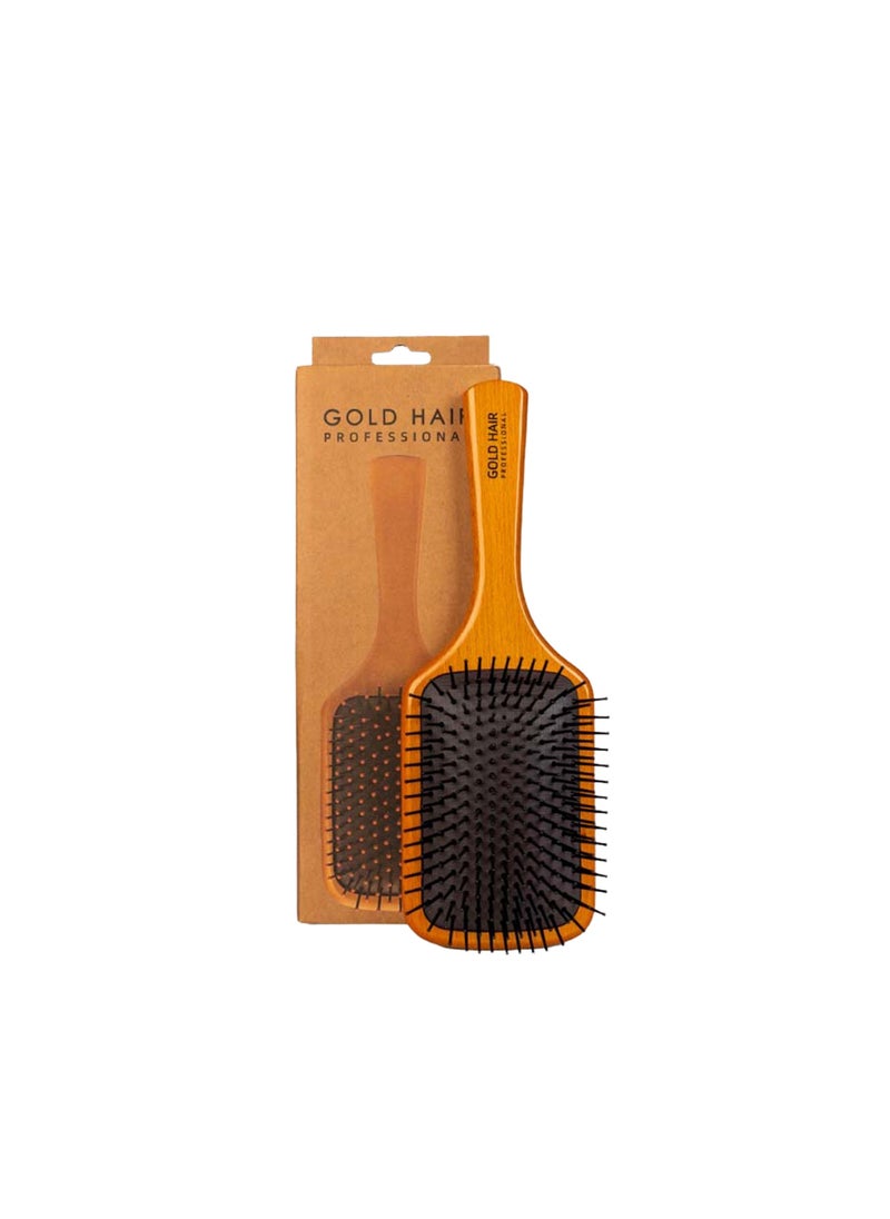 GOLD HAIR Professional Wooden Hair Brush Medium 1pc 