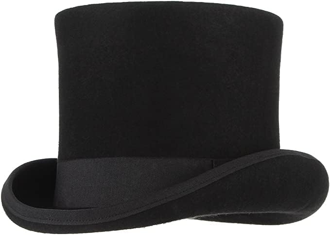 GEMVIE Men's Wool Felt Stage Magic Adults Costume Tall Top Hat 6.7" High Black XL 60-62cm - Image 1