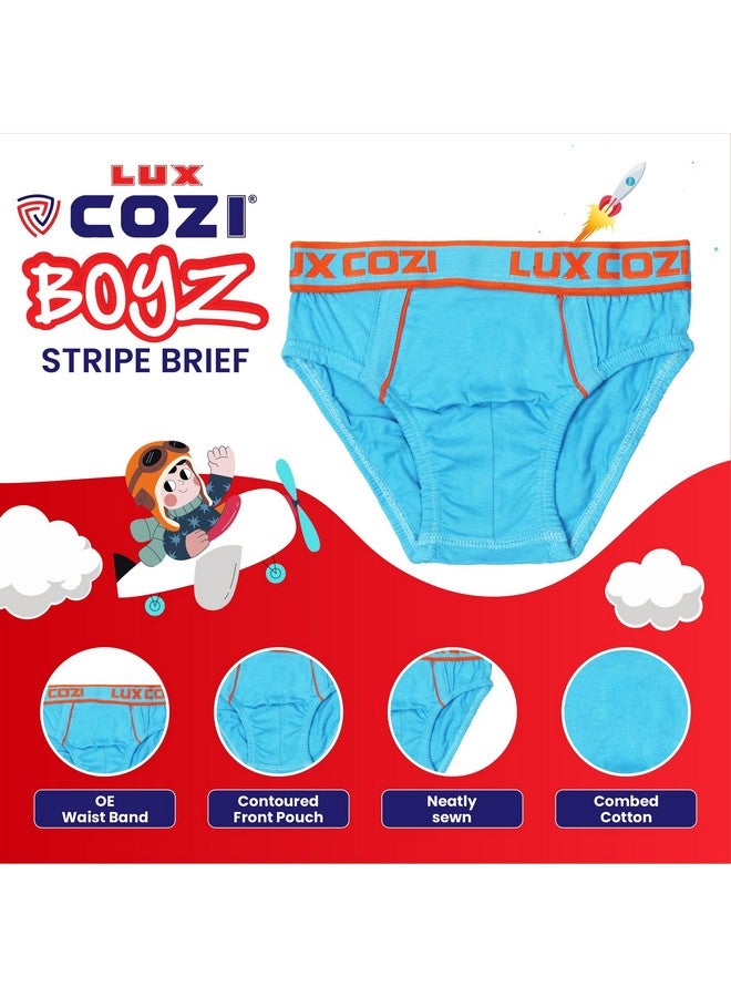 لوكس كوزي مجموعة من 6 سراويل داخلية قطنية للأولاد من Lux Cozi (LCB_008_Plain_Assorted_70CM) - 9-10 سنوات - Image 2