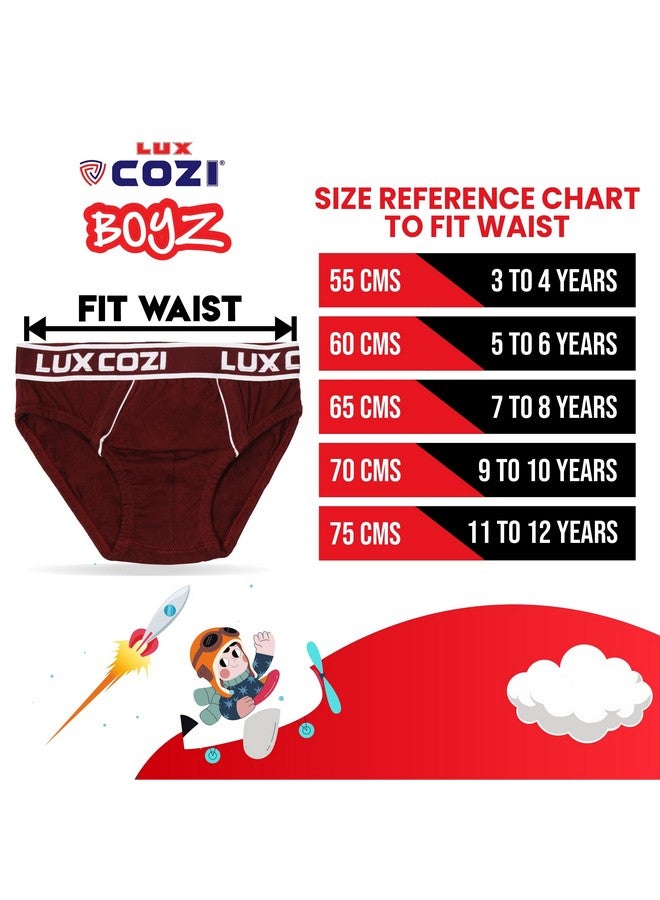 لوكس كوزي مجموعة من 6 سراويل داخلية قطنية للأولاد من Lux Cozi (LCB_008_Plain_Assorted_70CM) - 9-10 سنوات - Image 4