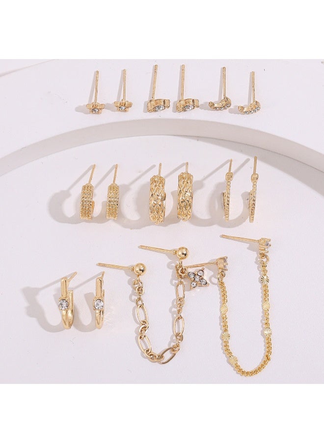 Vynara Unique Multi Style Stud Earrings Set for Women Trendy Versatile Jewelry - Image 3