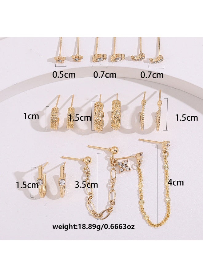 Vynara Unique Multi Style Stud Earrings Set for Women Trendy Versatile Jewelry - Image 4