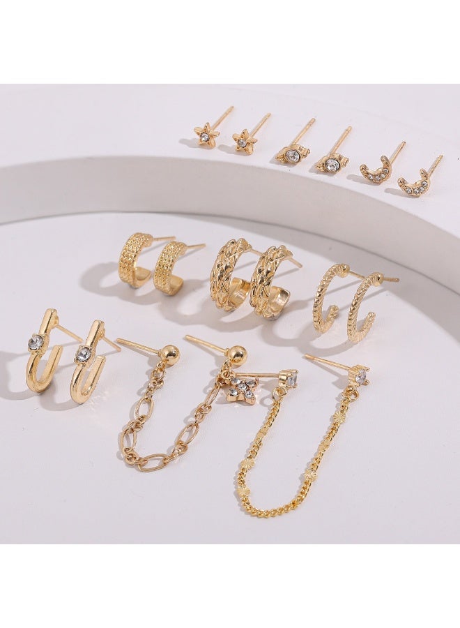 Vynara Unique Multi Style Stud Earrings Set for Women Trendy Versatile Jewelry - Image 2