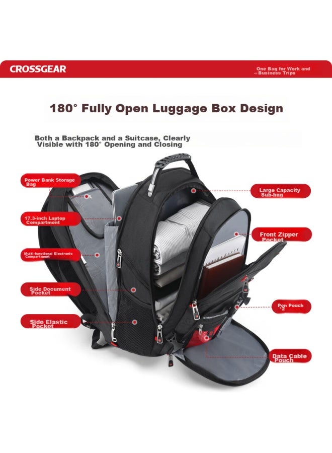 CROSS+GEAR Crossgear Swiss Army Knife Backpack For Men, 17.3-inch Laptop Bag, Large Capacity, For Business Trips, Travel, And Outdoor Activities - Image 1