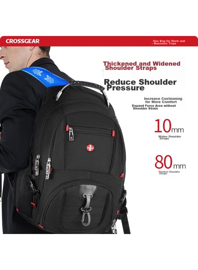 CROSS+GEAR Crossgear Swiss Army Knife Backpack For Men, 17.3-inch Laptop Bag, Large Capacity, For Business Trips, Travel, And Outdoor Activities - Image 4