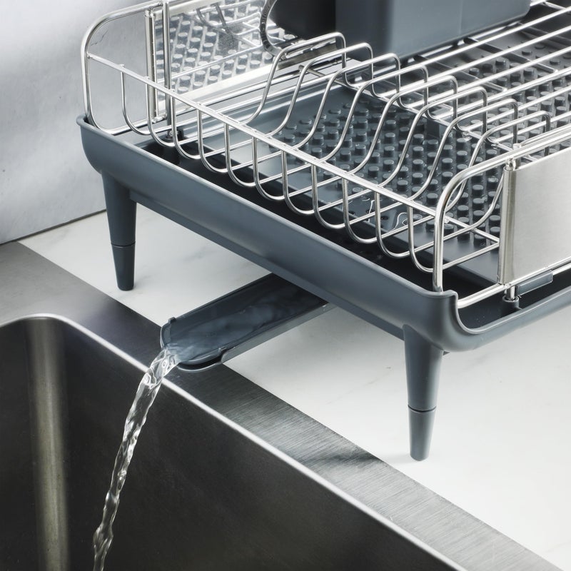 Kenmore Loxdell Expandable Full Size Rust Resistant Dish Rack with Drain Board and Flatware Caddy - Image 5