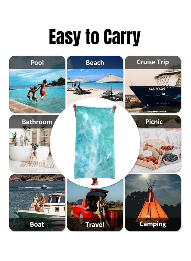 شبيلي منشفة شاطئ كبيرة الحجم من الألياف الدقيقة مقاومة للرمل وتجف بسرعة، منشفة سفر رائعة للمسبح، خفيفة الوزن قابلة للغسل في الغسالة، ماصة بقياس ‎140×70‏ سم، ناعمة للكبار والأطفال للسباحة واليوغا والتخييم - Image 4