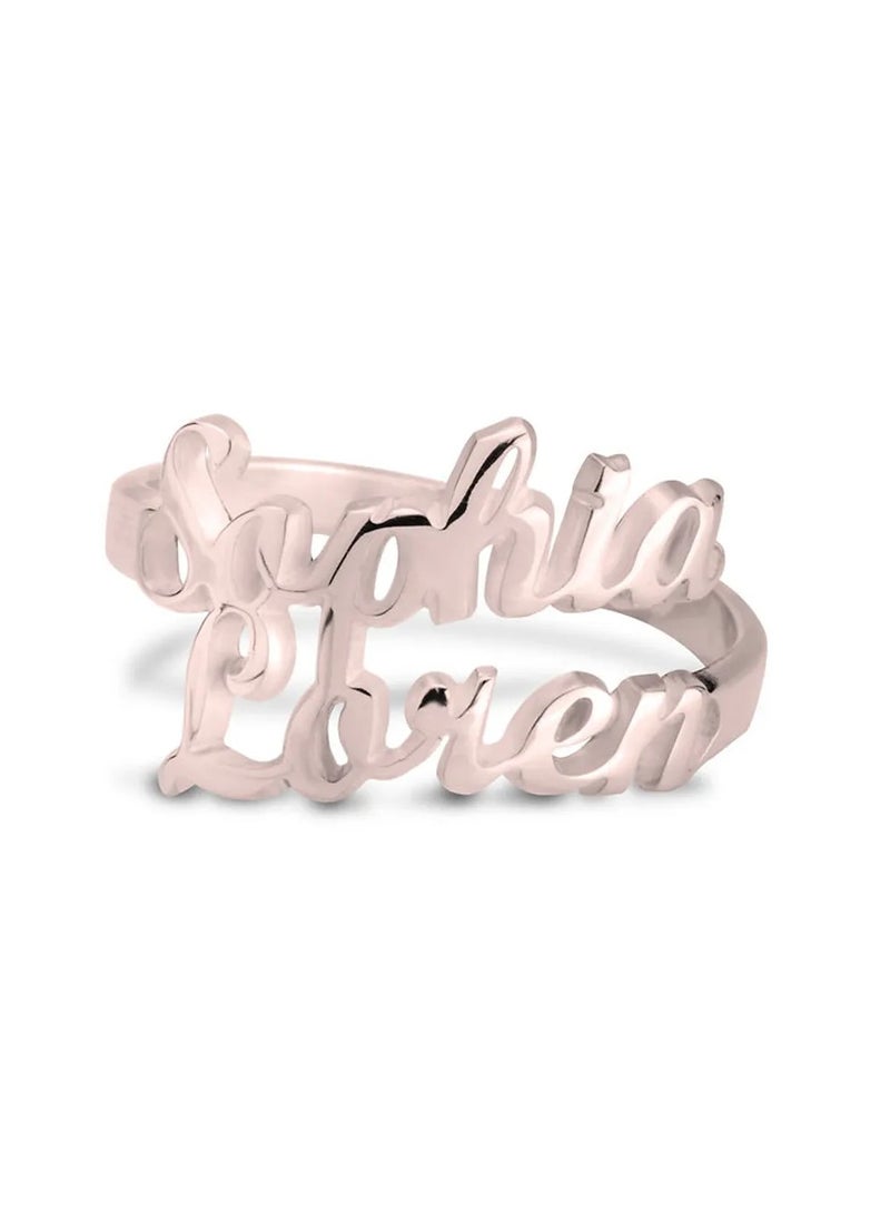 FK Jewellers - Silver 925 Personalized Two Names Ring - Image 1