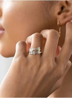 Silver 925 Personalized Two Names Ring