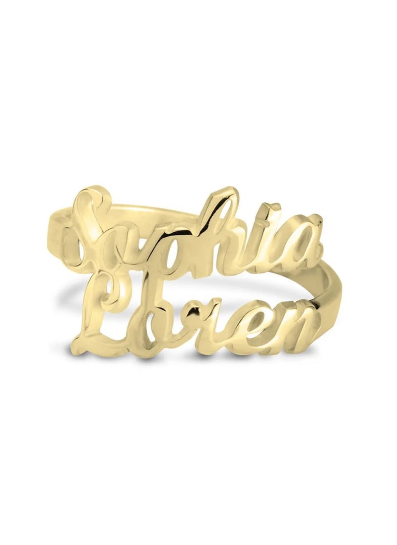 FK Jewellers - Silver 925 Personalized Two Names Ring - Image 1