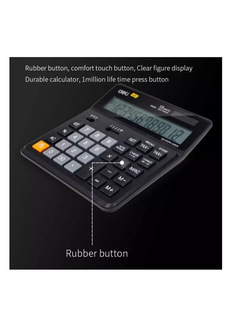 Deli آلة حاسبة مكتبية مكونة من 12 رقمًا مع وظيفتي الطاقة والضرائب - Image 4