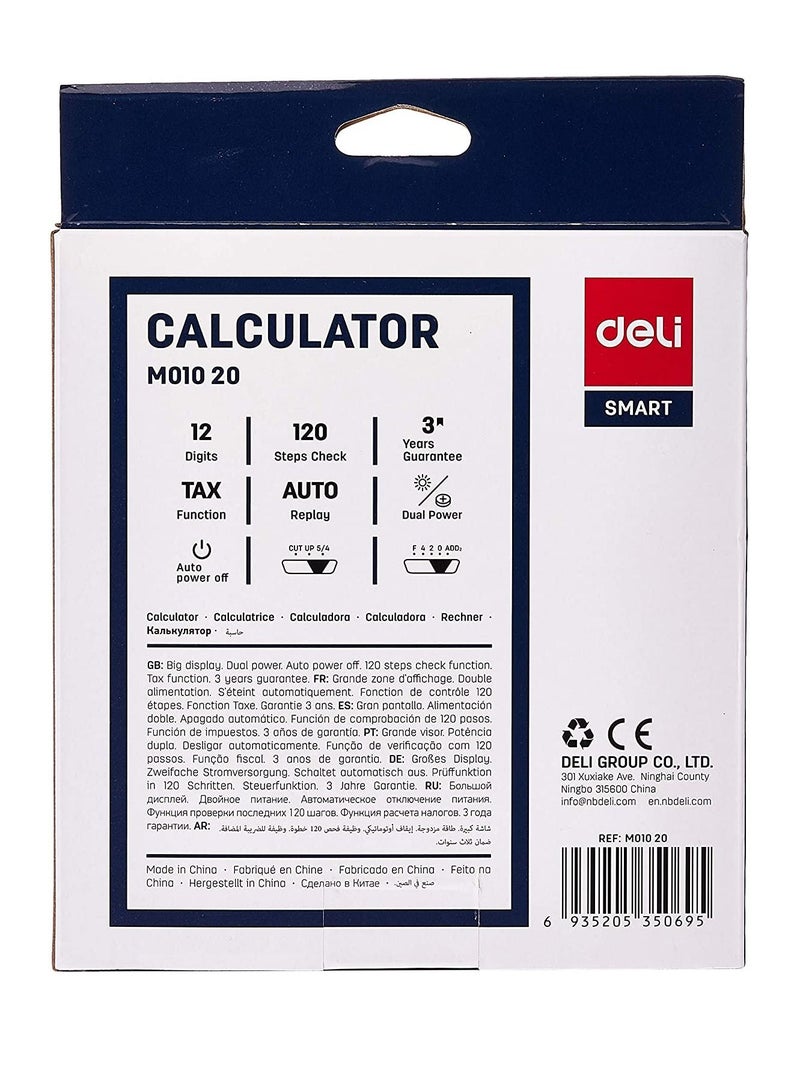 Deli آلة حاسبة مكتبية مكونة من 12 رقمًا مع وظيفتي الطاقة والضرائب - Image 3