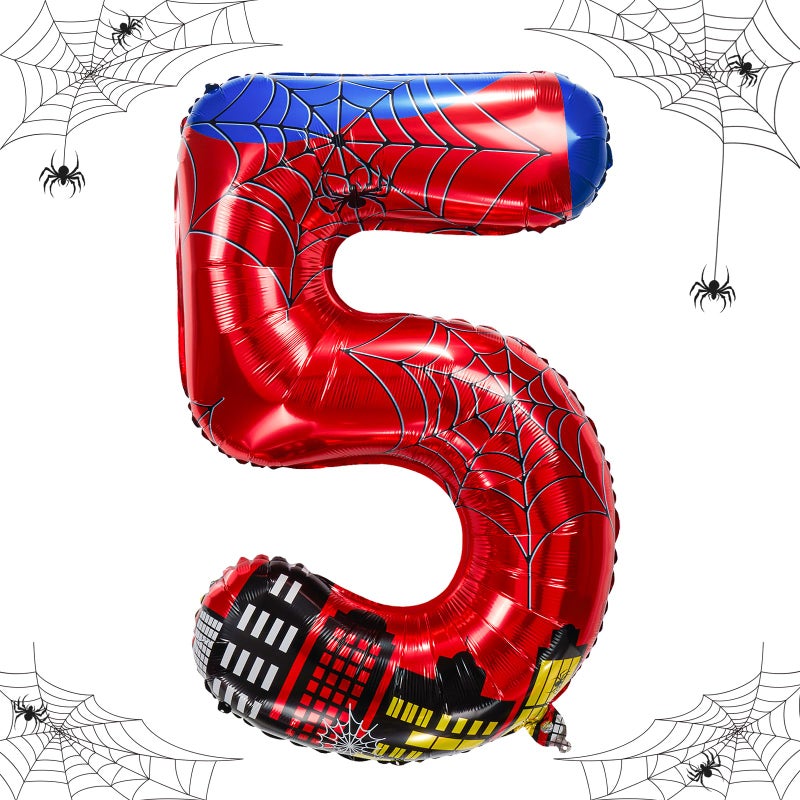 laackys 40 inch spider theme number foil balloons childrens party balloon supplies with classic numbers 1 to 9 birthday decoration suppliesnumber large balloons for spider theme parties5 - Image 2