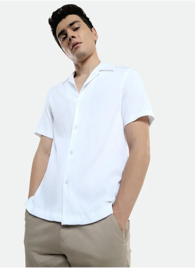 دينيس لينغو Textured Casual Shirt with Buttons by Styli