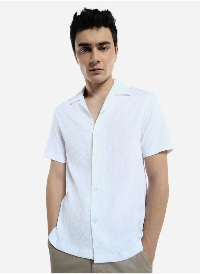 دينيس لينغو Textured Casual Shirt with Buttons by Styli