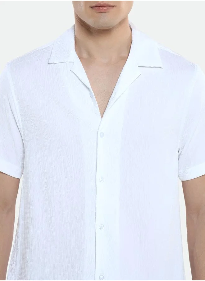 دينيس لينغو Textured Casual Shirt with Buttons by Styli