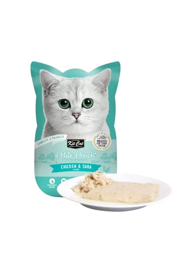 Kit Cat Kit Cat Petite Pouch 70g – Chicken & Saba (1 Box -24pcs)  - Image 2