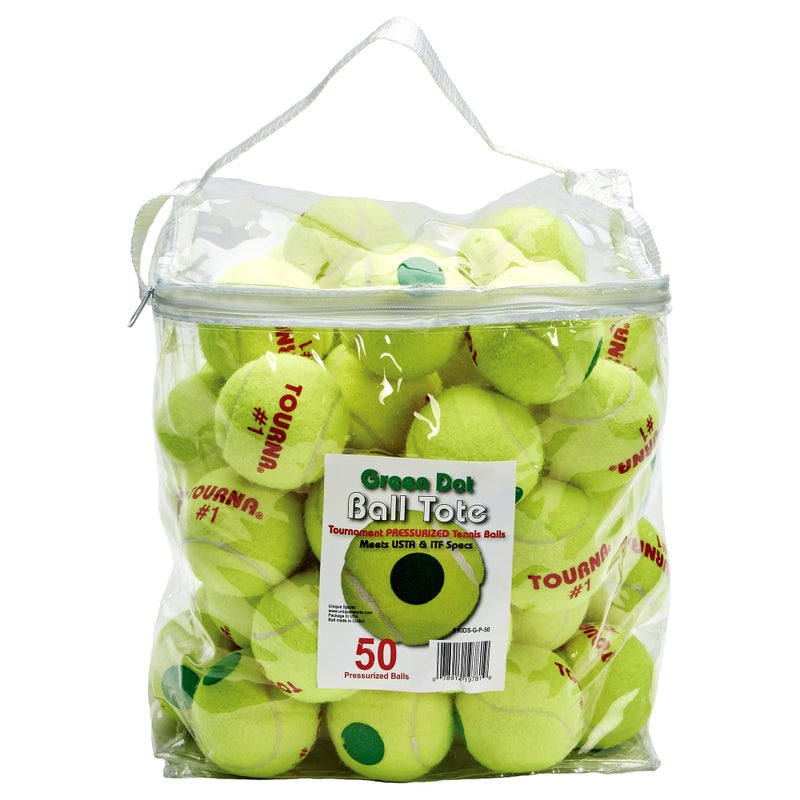 Tourna Green Dot Low Compression Tennis Balls - Image 1