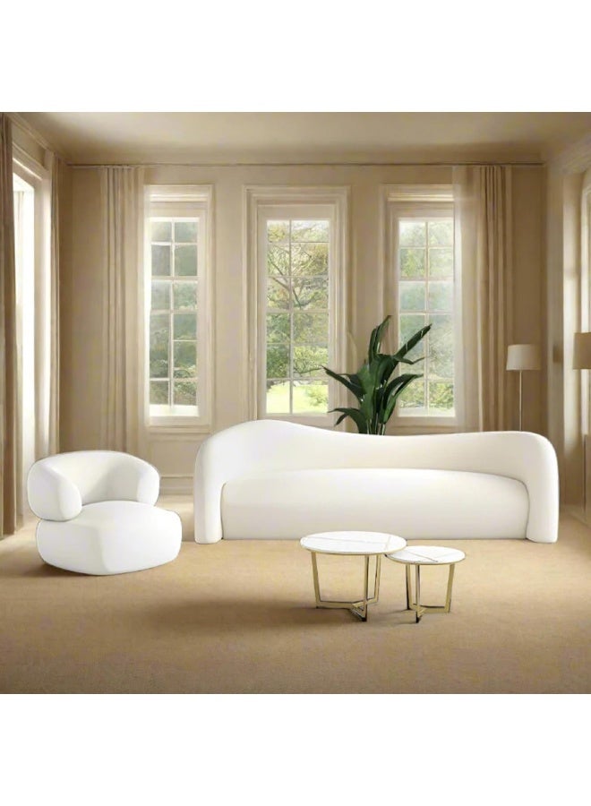 Zayn comforts Minimal Space-Saving 3-Seater Boucle Sofa with Matching Chair - Image 1