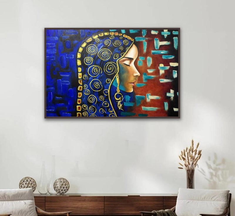 ماركتنا لوحة قماشية بتصميم امرآة مع برواز مجوف مقاس (120x80) قطعة واحدة - Image 3