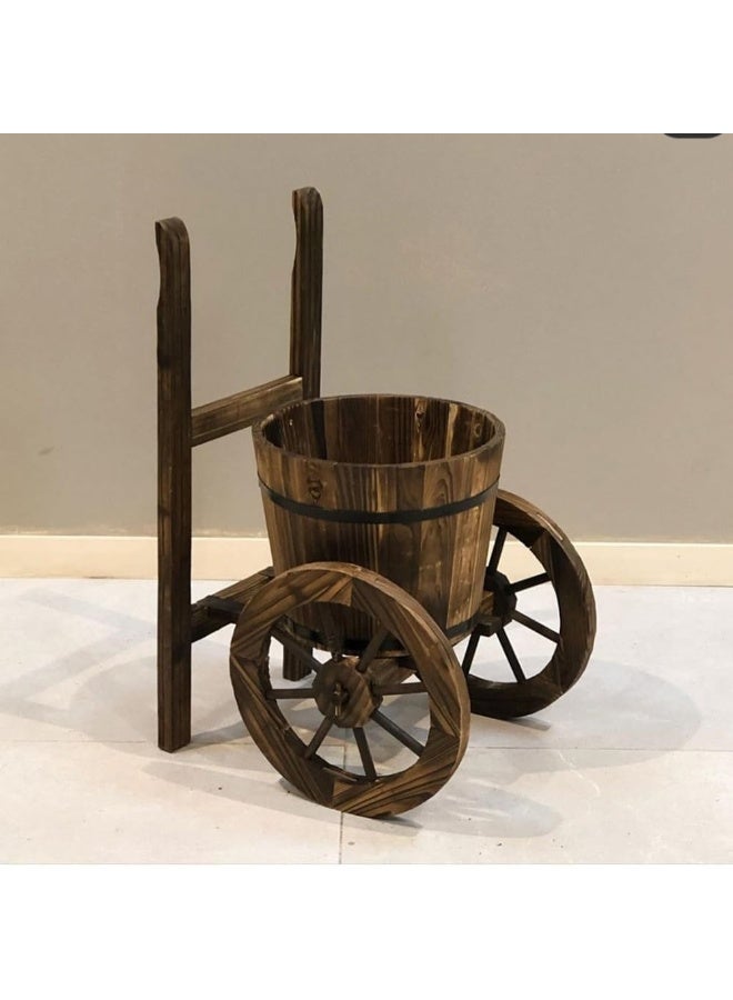 HOME TASTE Wooden Flower Pot Trolley - Versatile Shaped Flower Pot, Vase, Container, And Bucket - Stylish Wooden Flower Vase Planter For Garden, Outdoor Lawn, Patio - Image 3