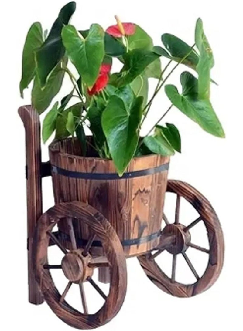 HOME TASTE Wooden Flower Pot Trolley - Versatile Shaped Flower Pot, Vase, Container, And Bucket - Stylish Wooden Flower Vase Planter For Garden, Outdoor Lawn, Patio - Image 5