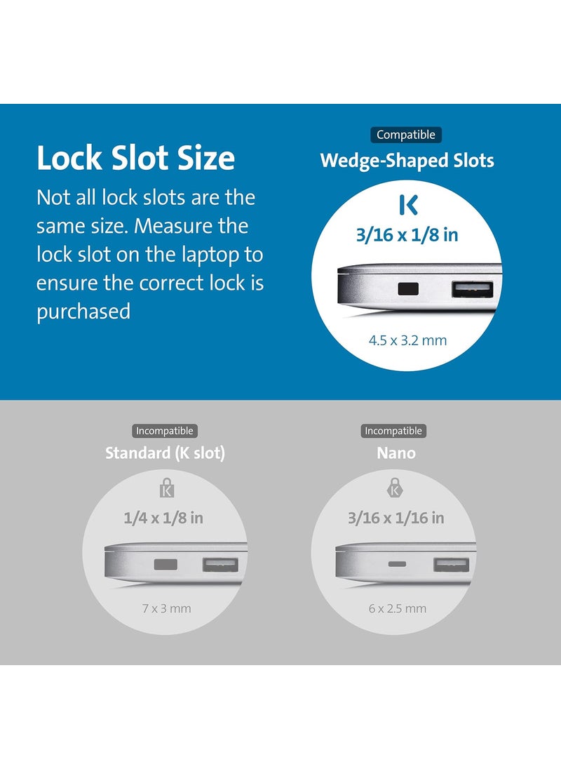 Kensington Kensington Slim N17 20 Combination Laptop Lock for WedgeShaped Slot Dell Laptops K65094WW  - Image 2