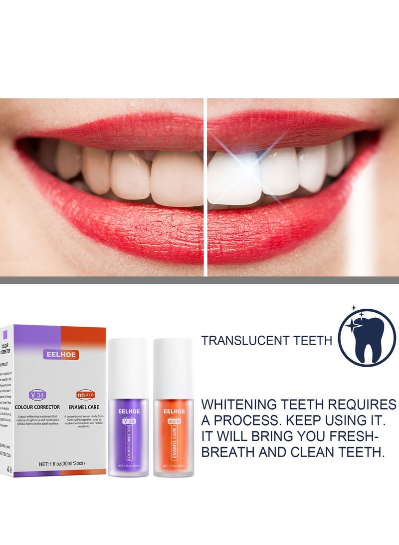 إيلهو معجون أسنان بنفسجي و برتقالي لإصلاح الأسنان إصلاح الأسنان تنظيف الأسنان و تبييض الأسنان وإزالة البقع - Image 4